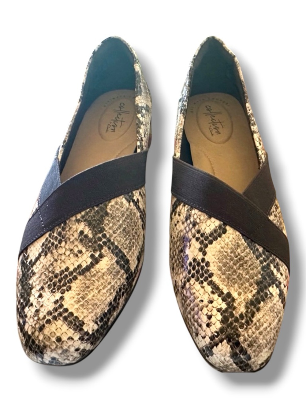 CLARK’s Collection Leather Slip On Loafers Size 9W. Animal Print NEW. MSRP $78 - Picture 2 of 16